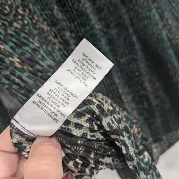 BNWT Cleo Leopard Print Crinkle Blouse Green Tan Black Size XXL - Picture 9 of 10